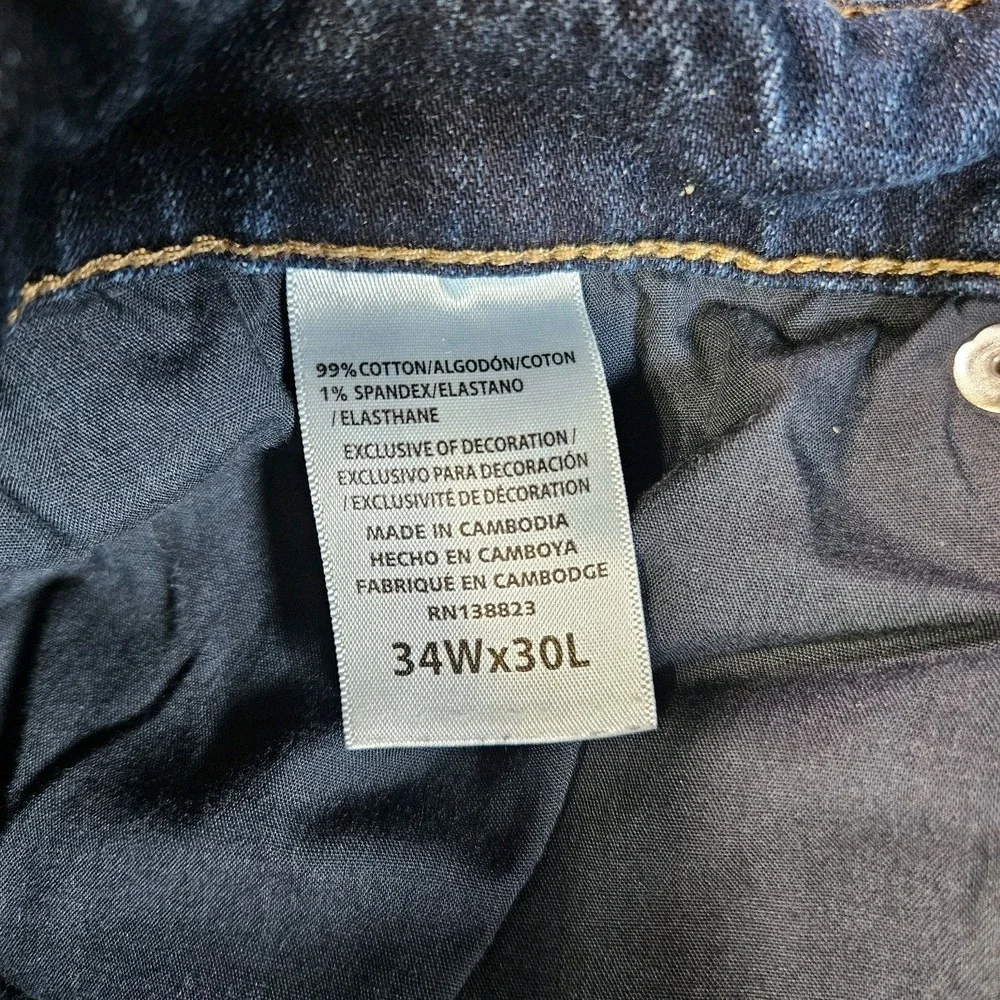Brothers and Sons Mens Slim Straight Stretch Denim Jeans Size 34x30